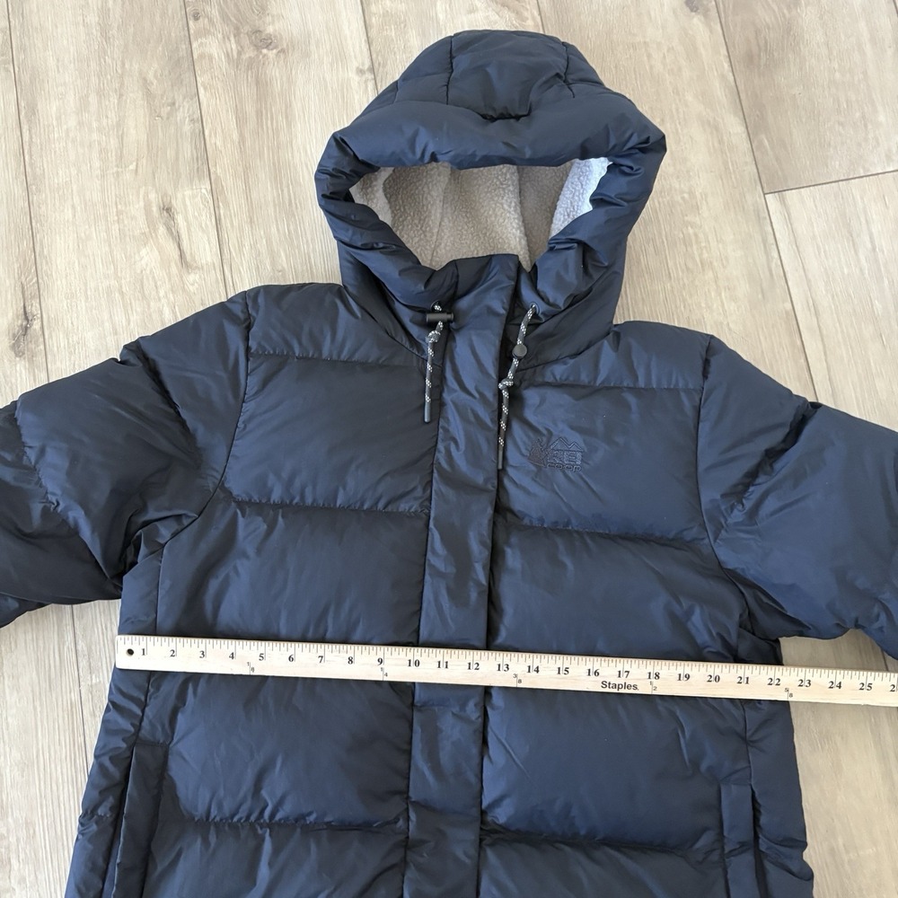 REI Co-Op Jacket Womens L Black Norseland Insulated Parka Down Long Coat Hooded - Picture 4 of 9